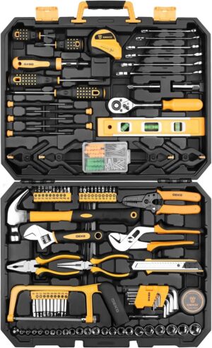 DEKOPRO 228 Piece Socket Wrench Auto Repair Tool Combination Package Mixed Tool Set Hand Tool Kit with Plastic Toolbox Storage Case Moweez Tools